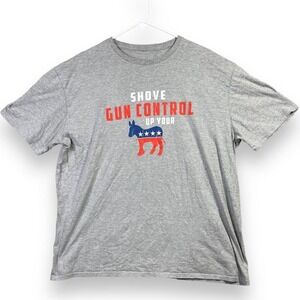 Kentucky Gun Co Mens Large Gray Gun Control Graphic T-Shirt Short Sleeve KYGUNCO